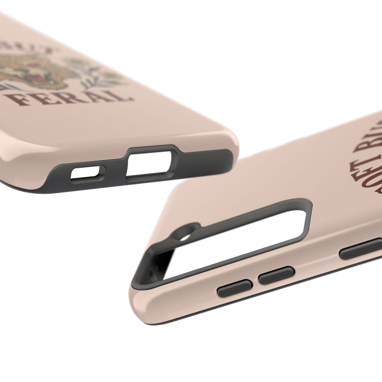 Soft but Feral Tough Phone Case, Floral Wildcat Design, Pretty and Powerful Gift for Girls, Phone Accessories, Protective Phone Cover,